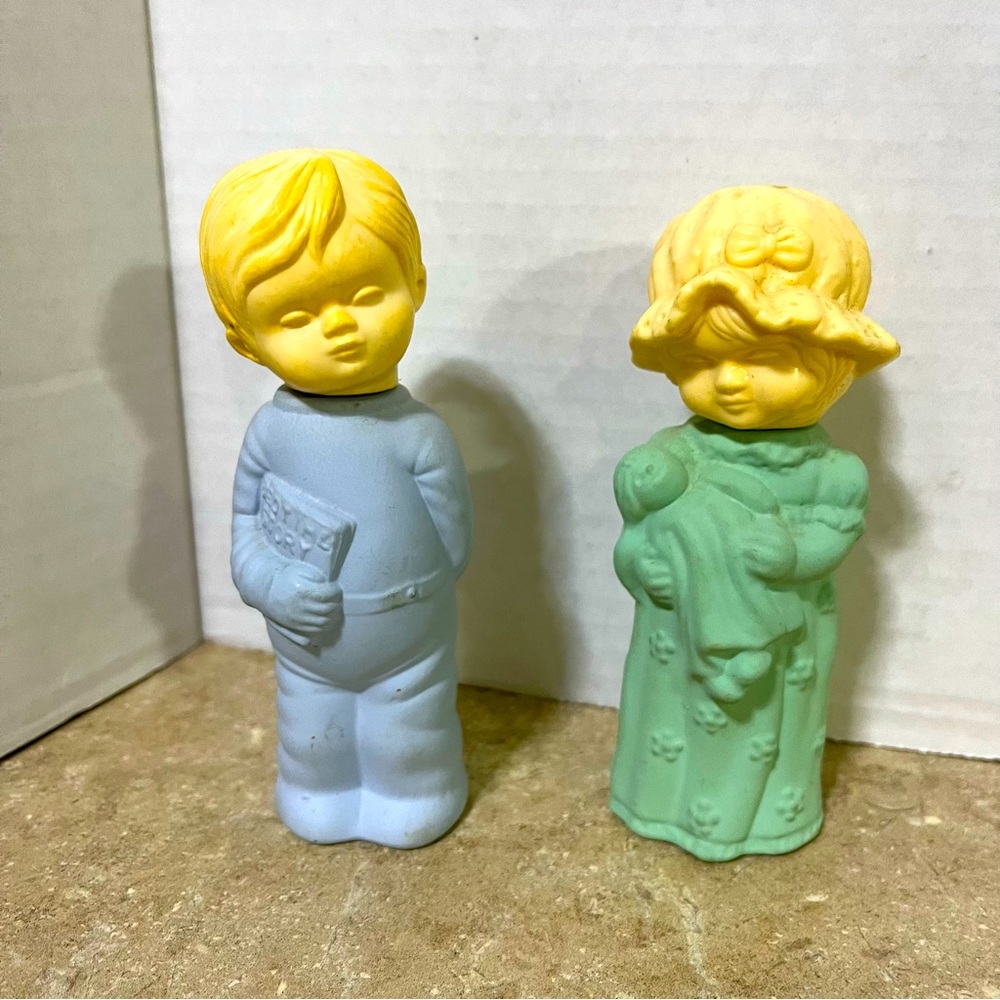 2 Vintage Decorative Avon Perfume Decanters; Little Boy Blue & Little Dream Girl